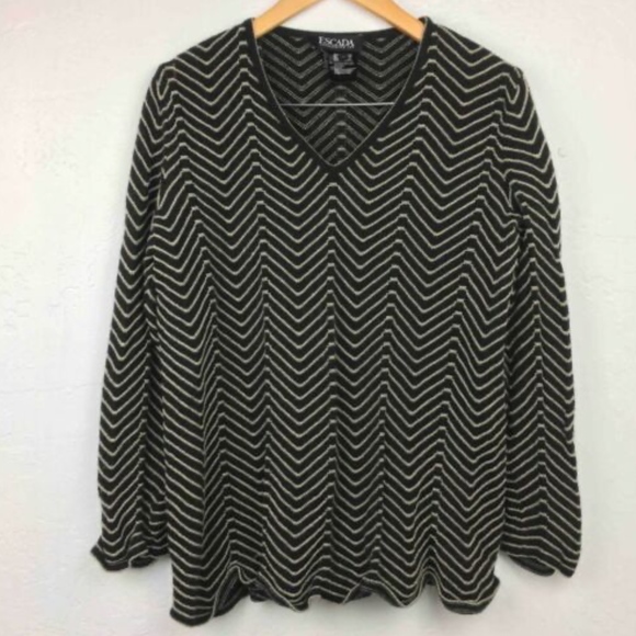 Escada Black Chevron Sweater - Picture 1 of 5